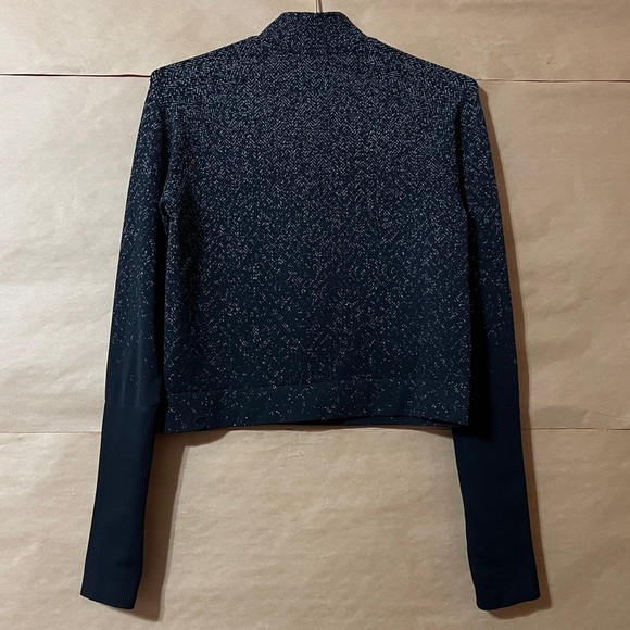 Lululemon | Rest Less Cropped 1/2 Zip Pullover Top Herringbone Fade Black Size 6 - Picture 8 of 10